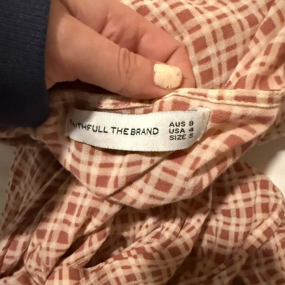 Faithfull the Brand Maple Gingham Ditsy Midi Dress - Image 5