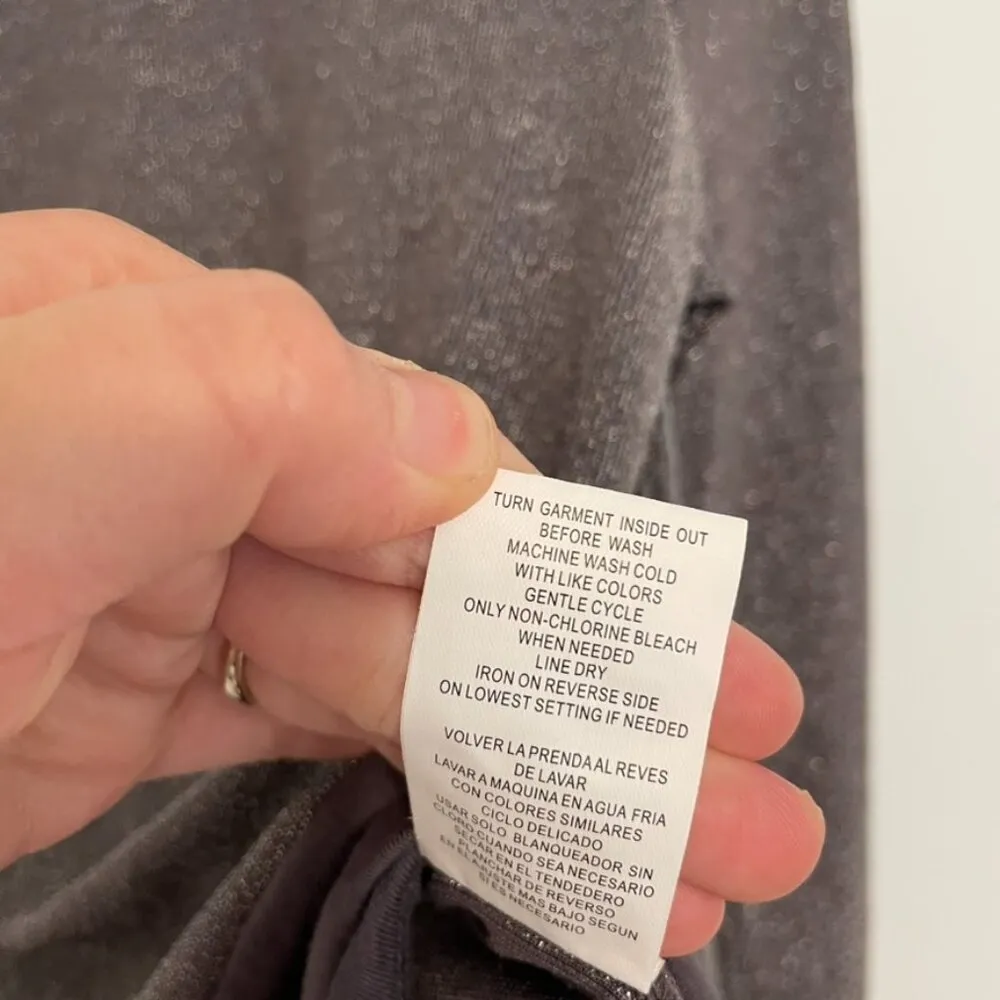 NEW NWT ALTAR'D STATE Taupe Purple Gray Metallic Long Sleeve Mock Neck Bodysuit - Image 8