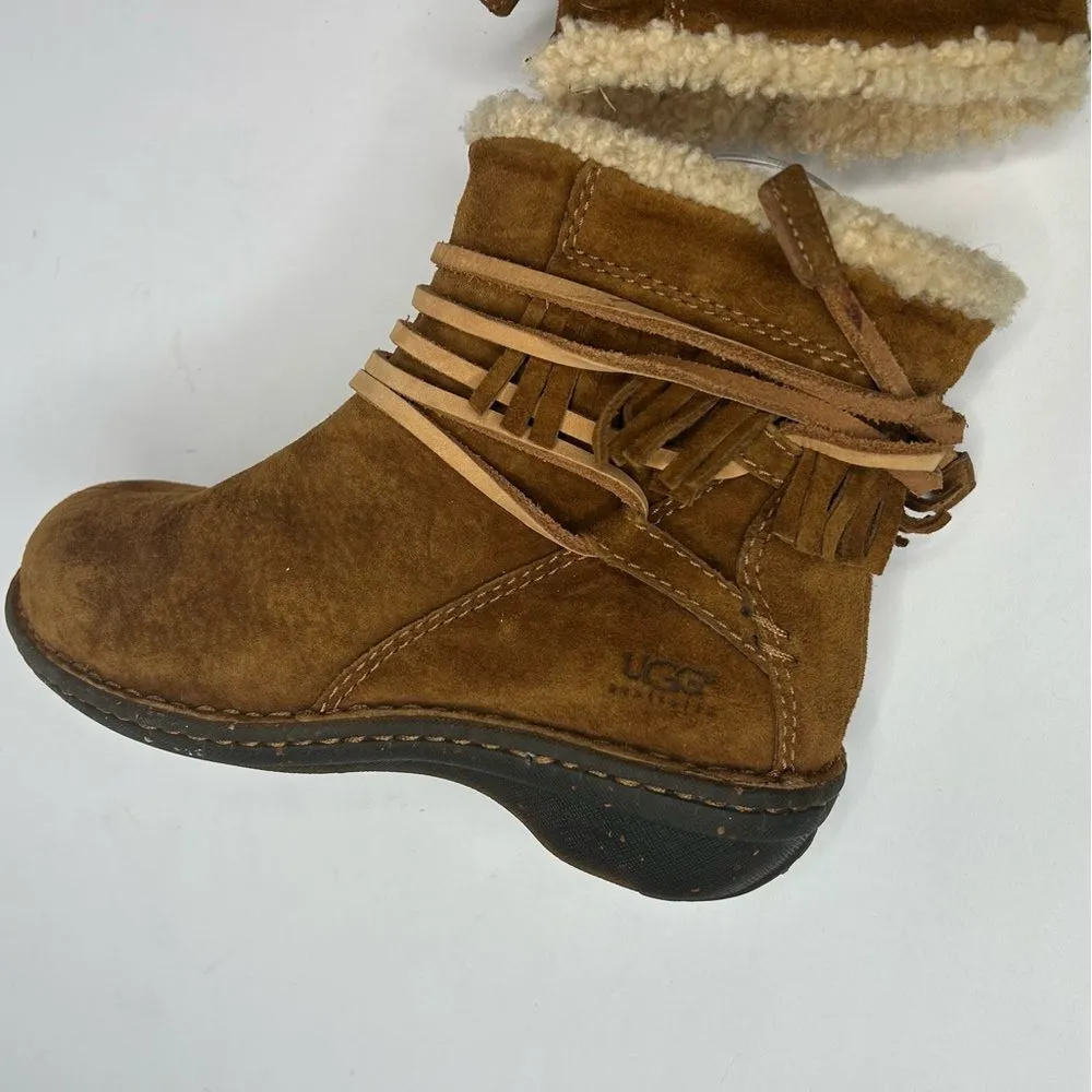 UGG Brown Winter Boots Suede Ankle Style - Image 8