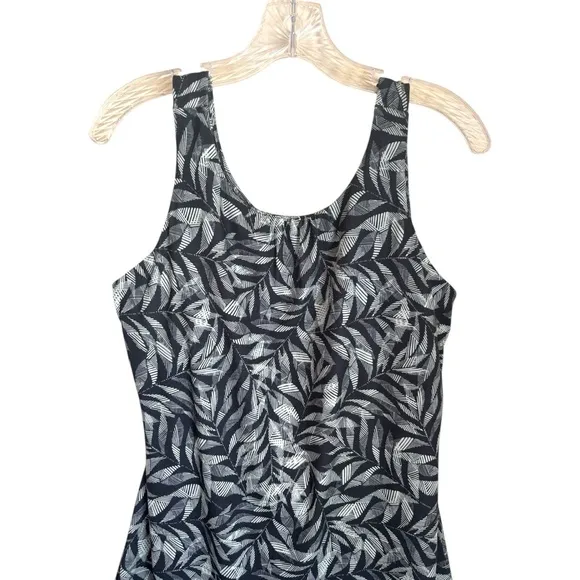 Prana Womens Sky Path Athletic Dress XL Grey White Leaf‎ Print Hiking Yoga - Image 6