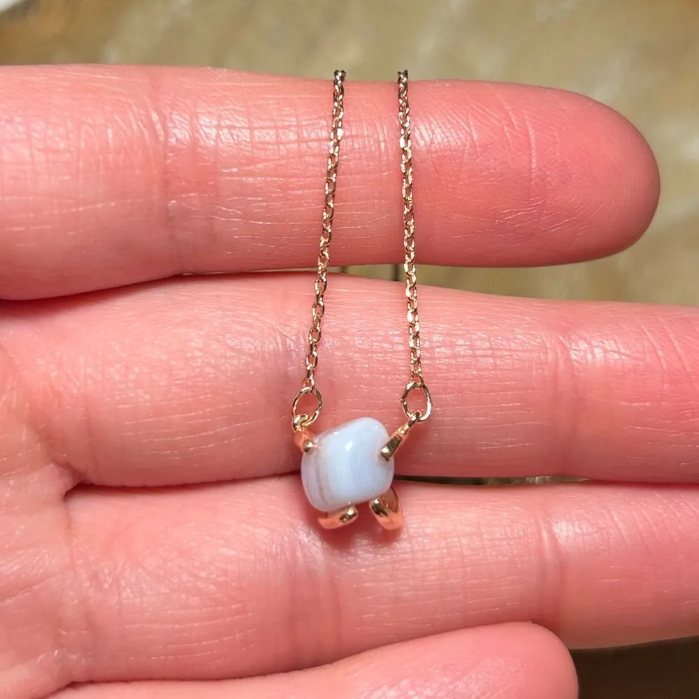 LC Lauren Conrad Semi Precious White Stone Rose Gold Tone Necklace - Image 10