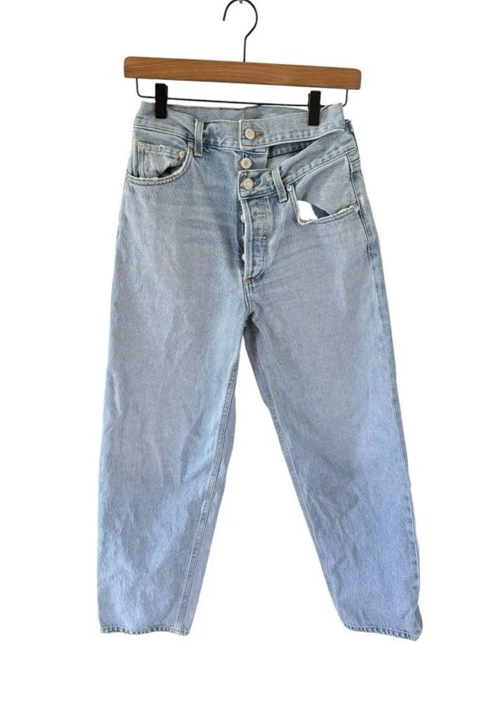 Agolde Broken Waistband Straight Leg Jeans - Image 4