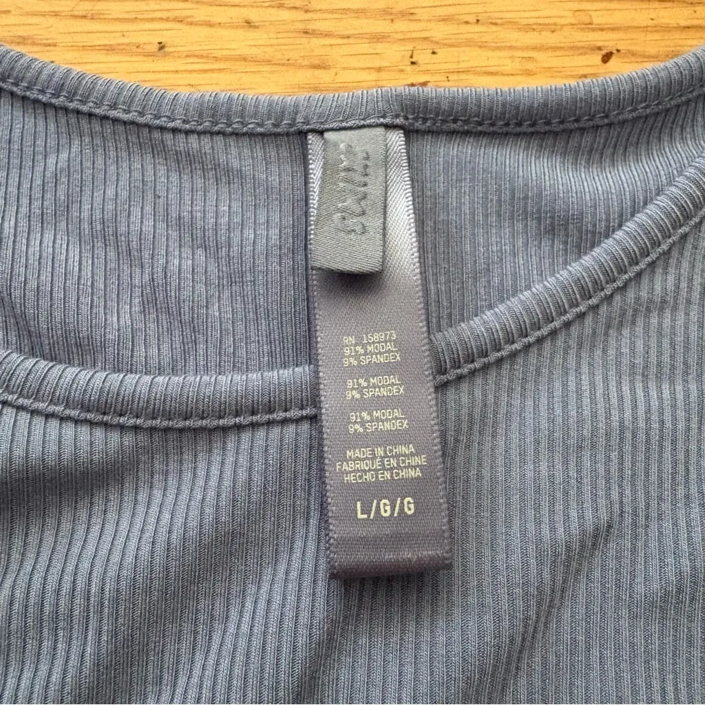 Skims Light Blue Ribbed Maxi Dress Size Large - Image 3