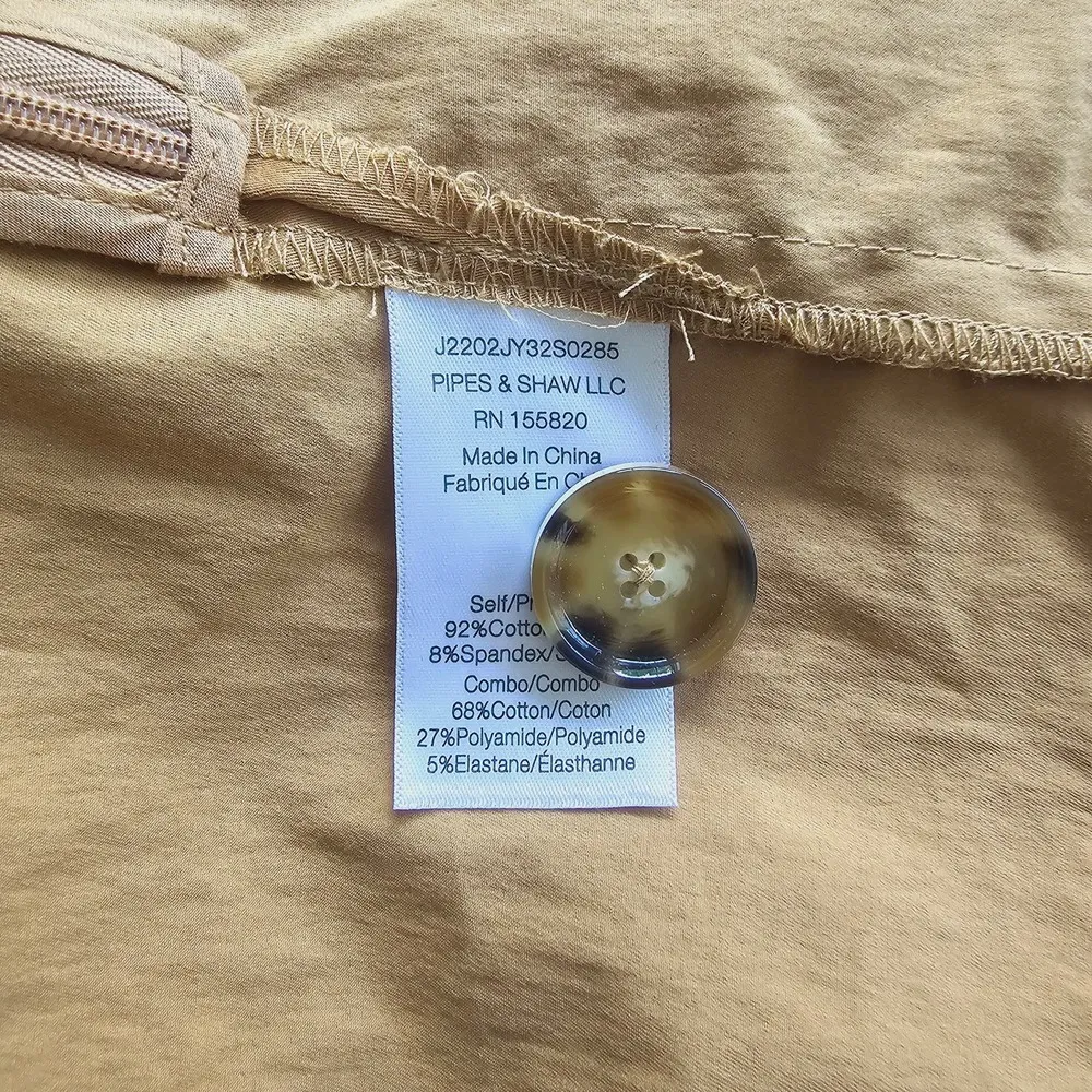 Veronica Beard Jeans Melany Mixed Media Dress White Tan Women's Size L - Image 12