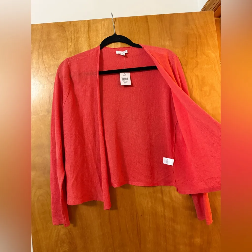 J. Jill Cardigan Sweater Linen Rayon Blend Open Front NWT Petite Medium PM MP Size undefined - Image 3