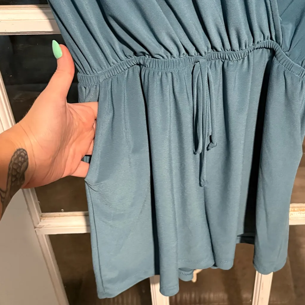 Gilli‎ Teal Romper Blue Size M - Image 4