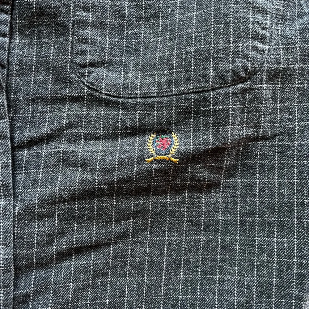 Vintage Tommy Hilfiger 100% Cotton Grey Window Pane Heavy Weight Flannel - Image 2