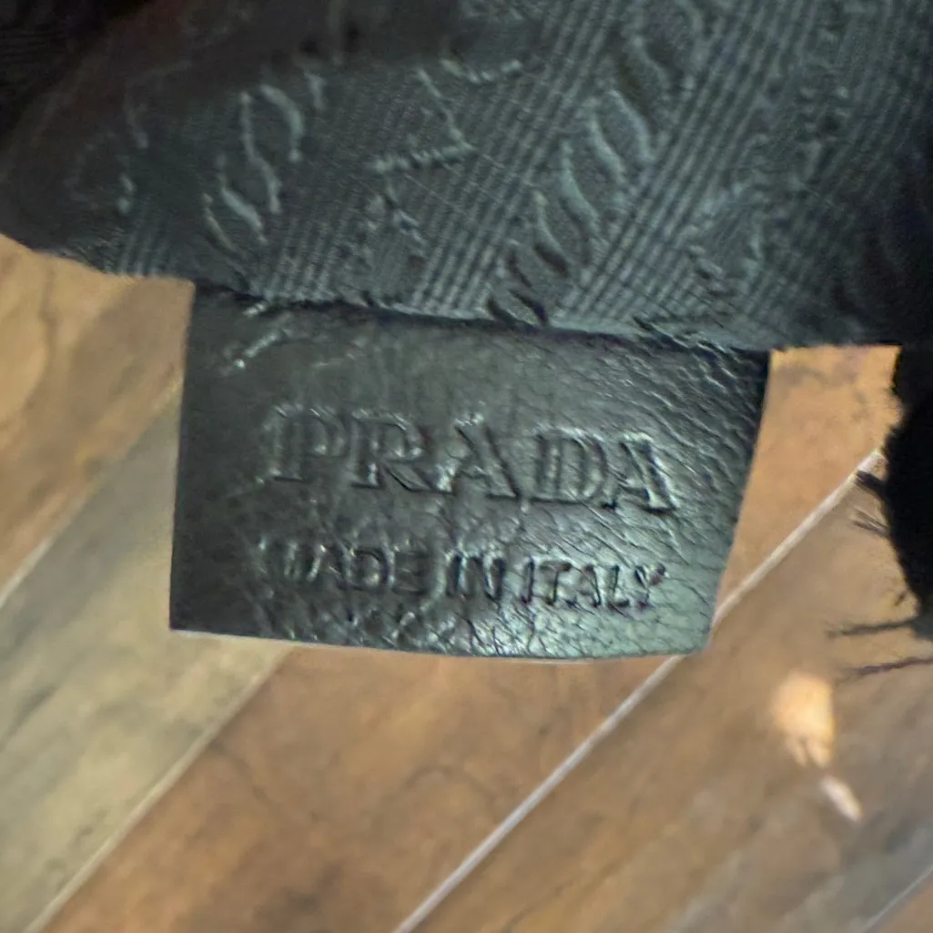Vintage Prada Black Ruffle Nylon Tote - Image 7