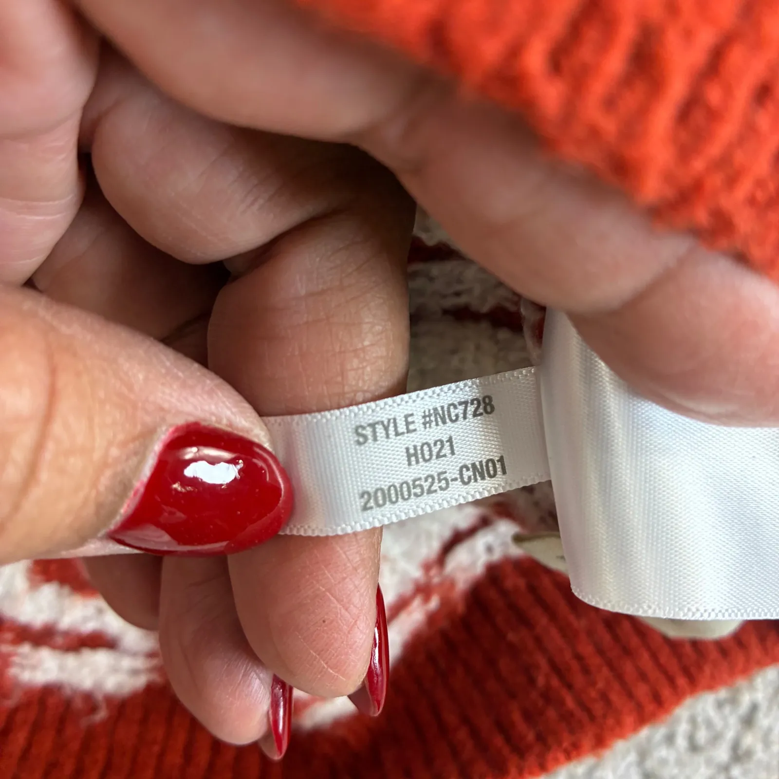 Madewell Althen Patterned Snowflake Sweater Red White Pullover M Casual Winter - Image 6