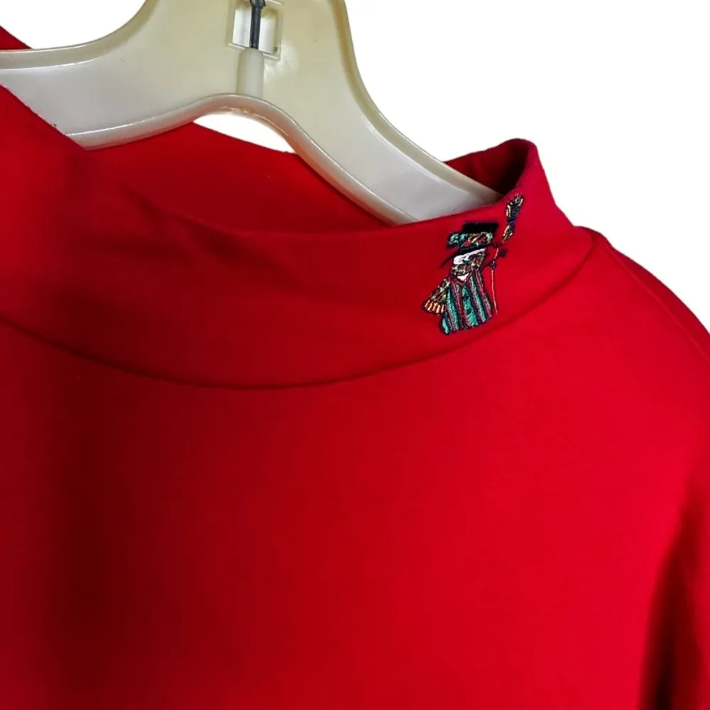 Vintage Nutcracker Red Christmas‎ Mock Turtleneck Size 1X - Image 2