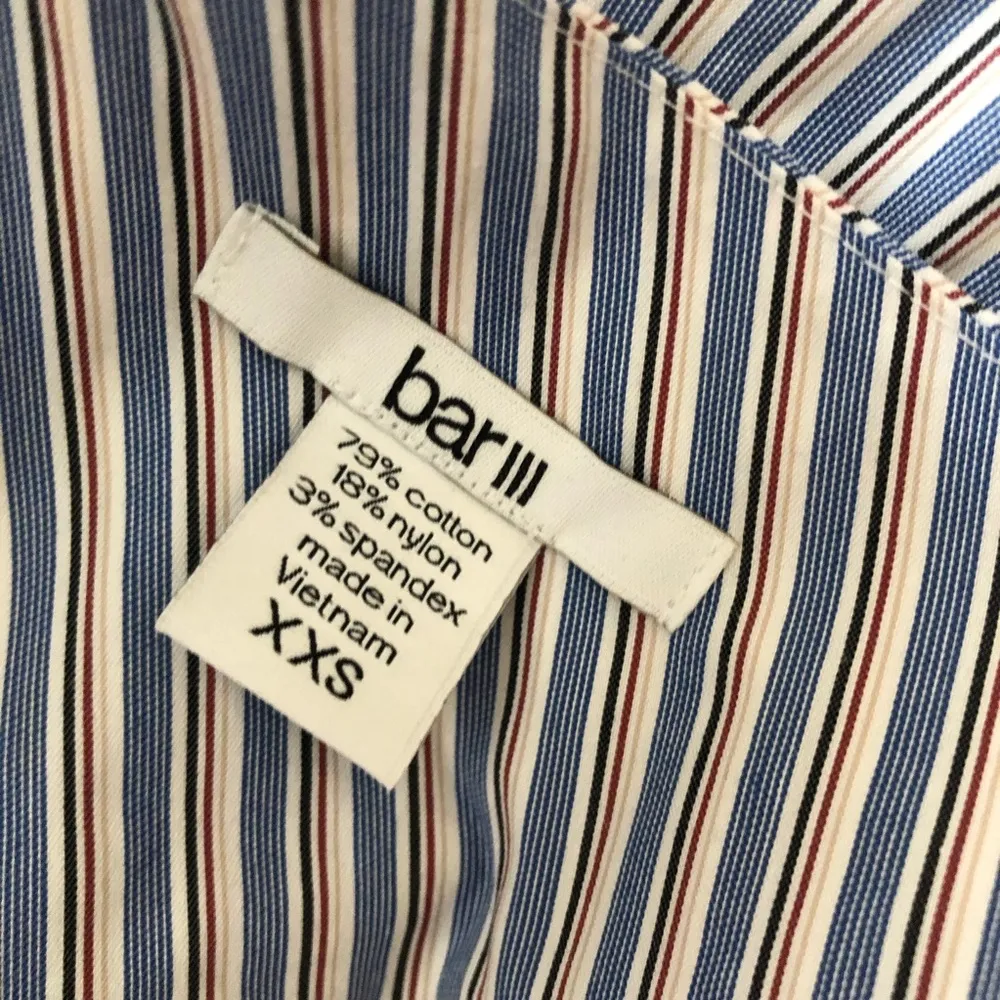 BAR III Ruffled Striped Asymetrical Neckline top - Image 4