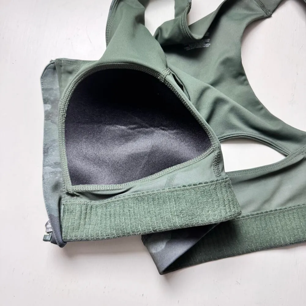 TekGear Women's XL Zip Front Racerback Athletic Sporty Workout Sports Bra Green - Image 6