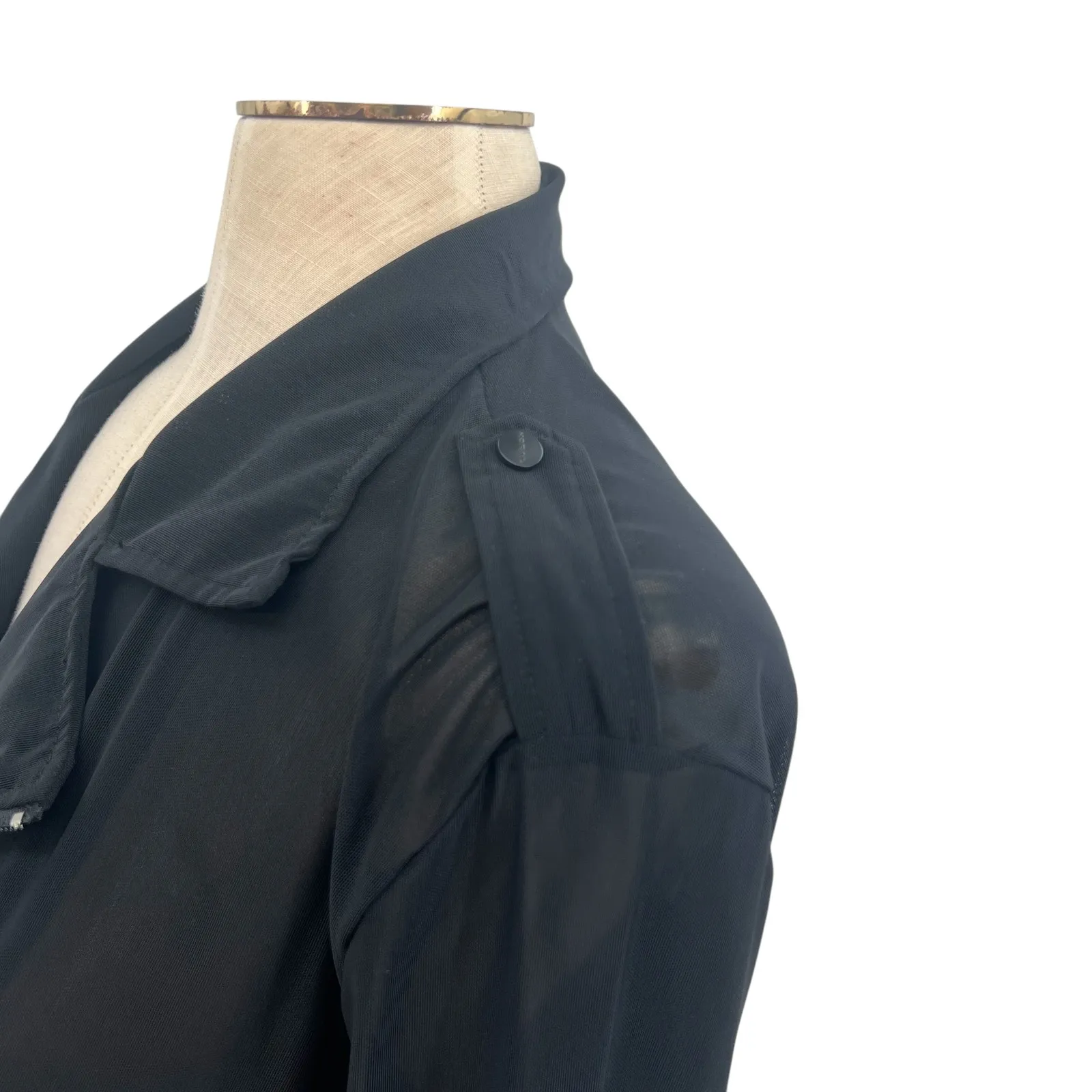 Koral Activewear Mesh Moto Jacket Sheer Black Size Large - Image 6