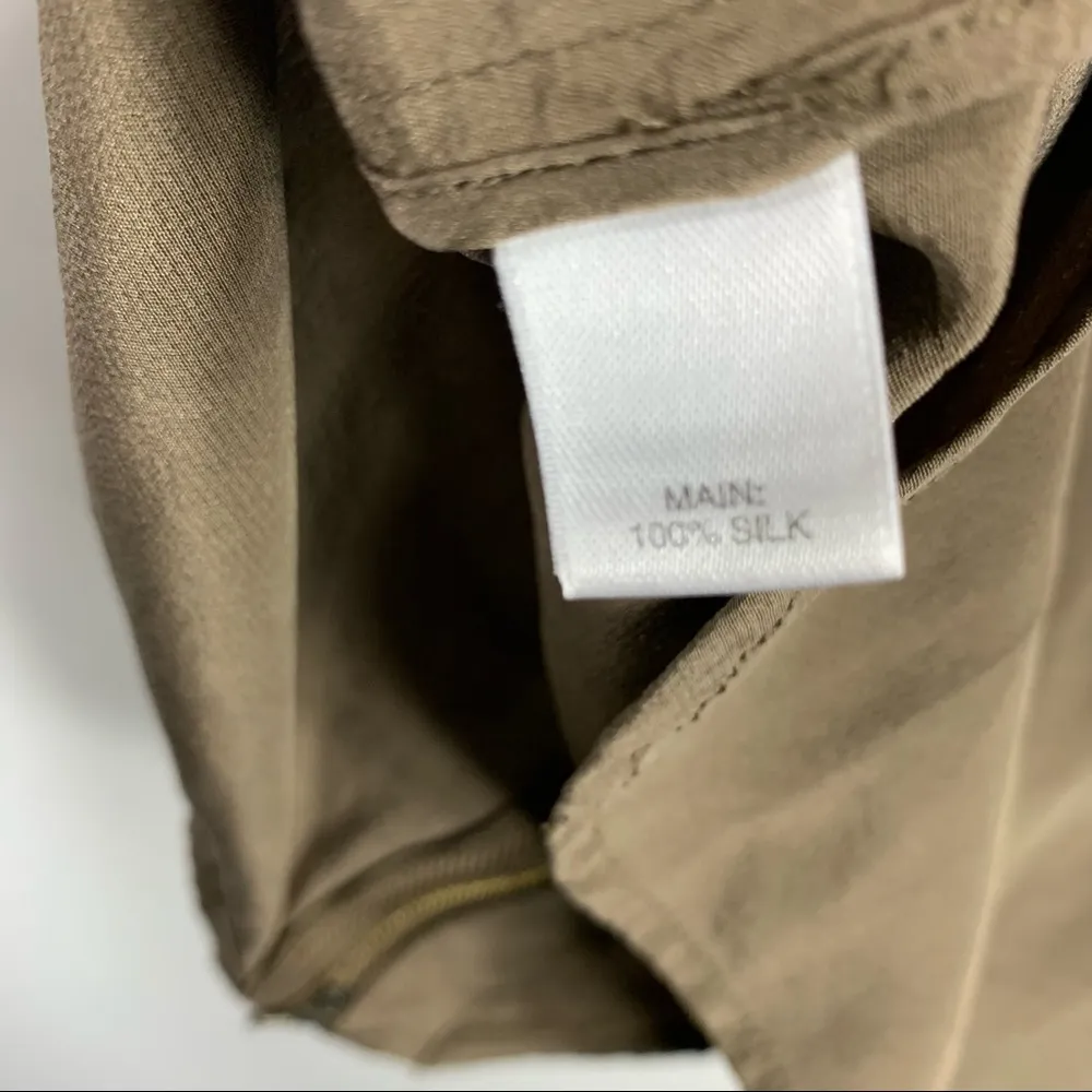 St. John Silk Long Sleeve Brown/Dark Taupe Top - Image 6