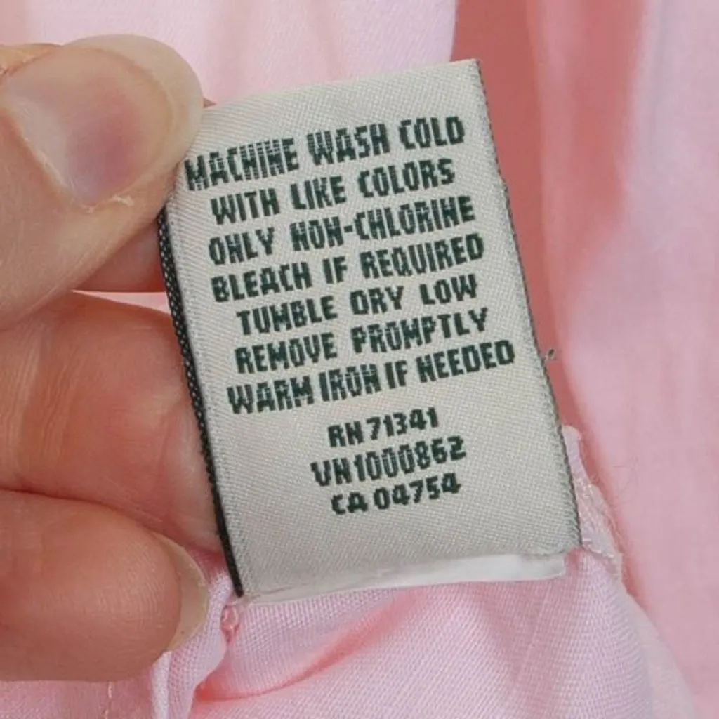 LL Bean Womens Tencel Blend Popover Shirt Size S Pink‎ Roll Tab Sleeve Coastal Pink - Image 6