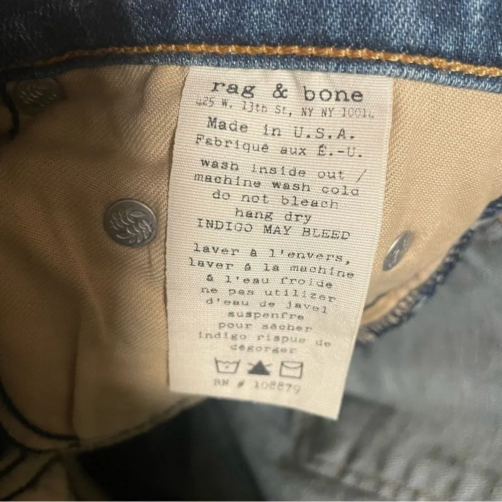 Rag & Bone High Rise Skinny Clean Street Water- Size 27 - Image 11
