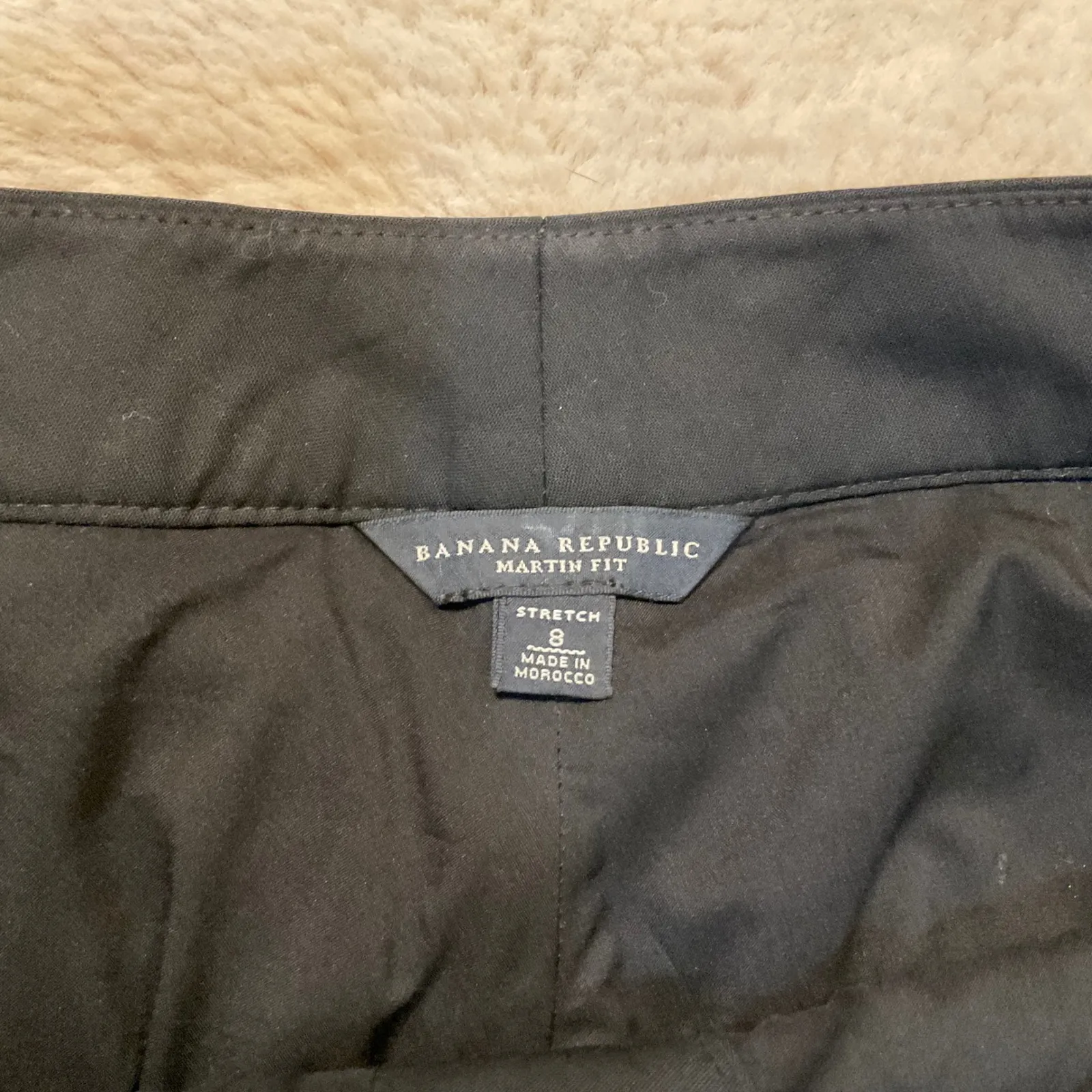 Banana Republic Size 8 Martin Fit Slacks‎ Black Wool Blend Cuff Hem Career Pant - Image 4