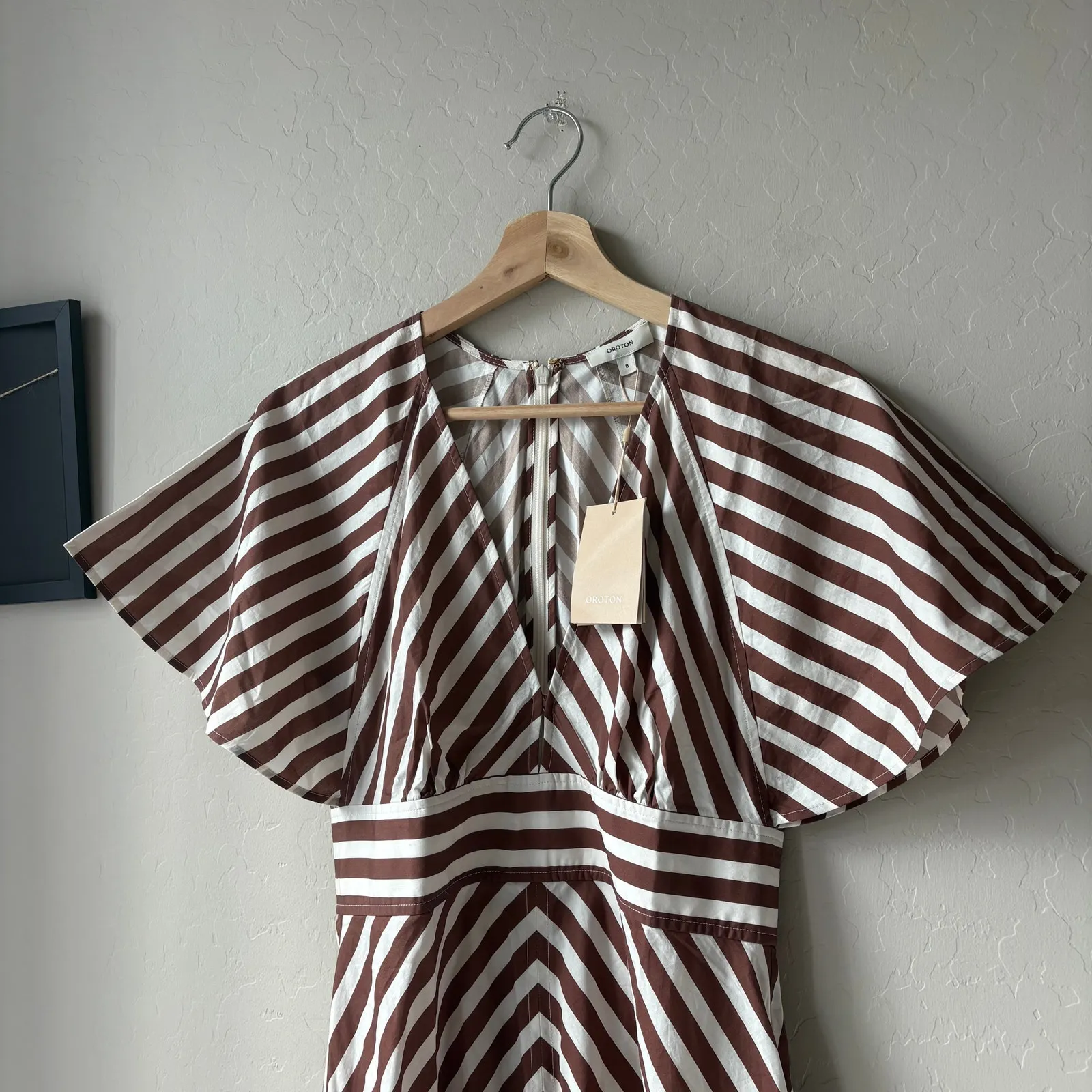 NEW Oroton Dress‎ Striped V - Image 4