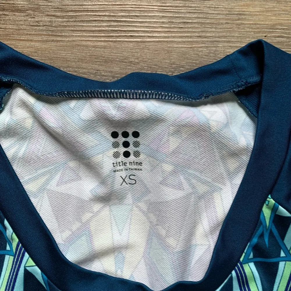 Title Nine Blue Athletic Venetian Geometric Mini Dress XS - Image 2