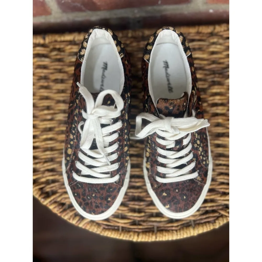 Womens Madewell Pony Hair Cheetah Print Sidewalk Sneakers 7 - Image 7