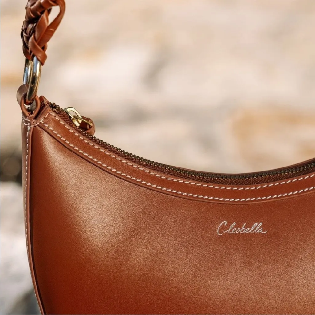 Cleobella Lorelei Macrame Strap Crossbody in Brown Leather New!! - Image 4