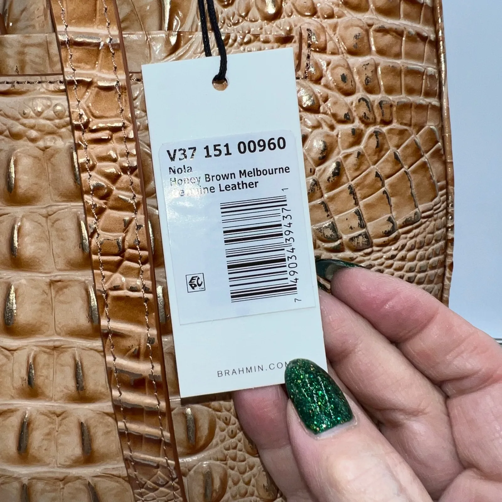 Brahmin Nola Honey Brown Melbourne Embossed Leather Backpack V37 151 00960 - Image 5