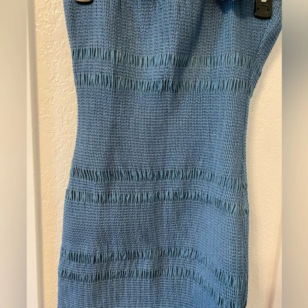 Capulet Denim Smocked Ruffled Bodycon Dress “Linnea” - Image 4