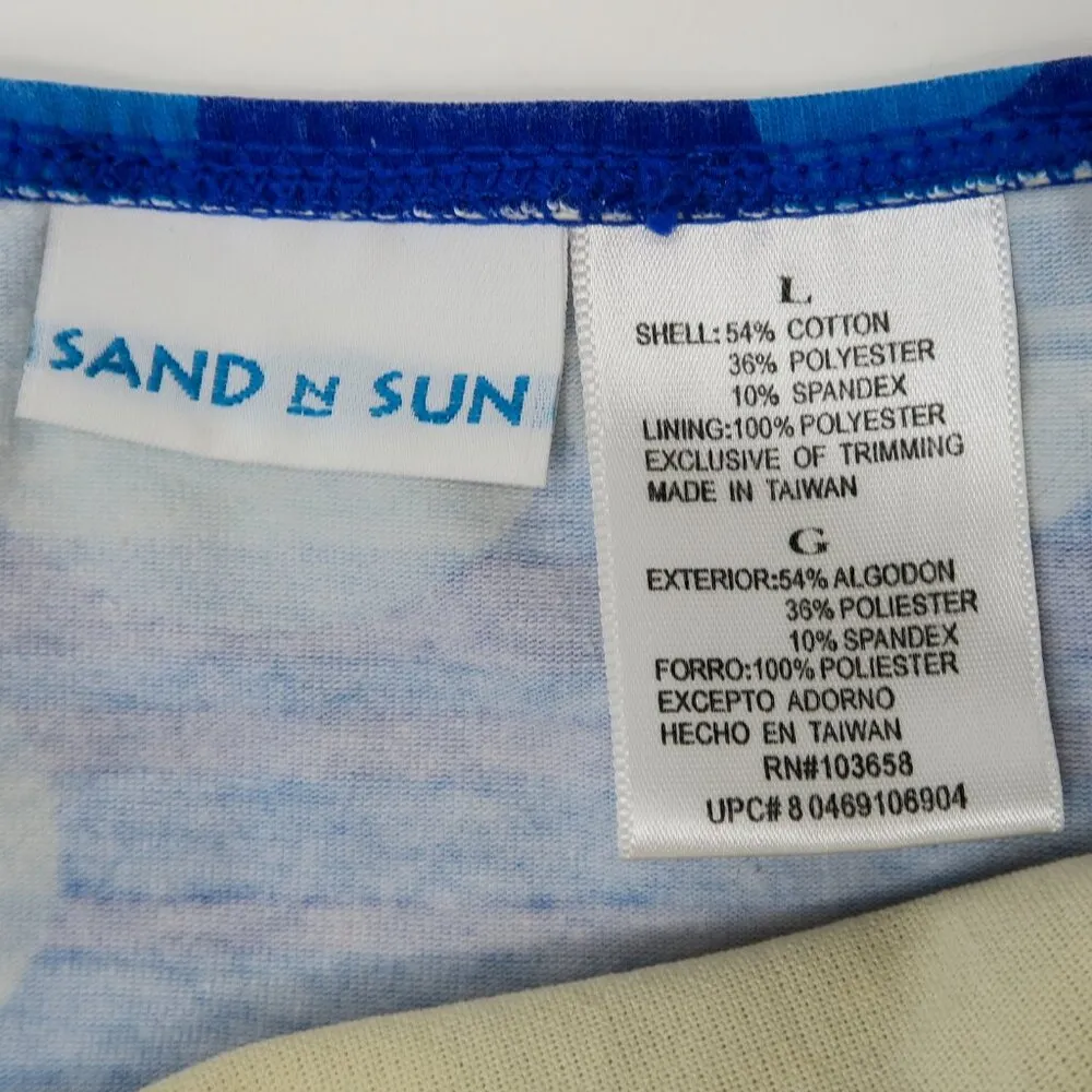 Vintage 90s Sand N Sun Blue Retro Flower Bikini Swimsuit Size M - Image 8