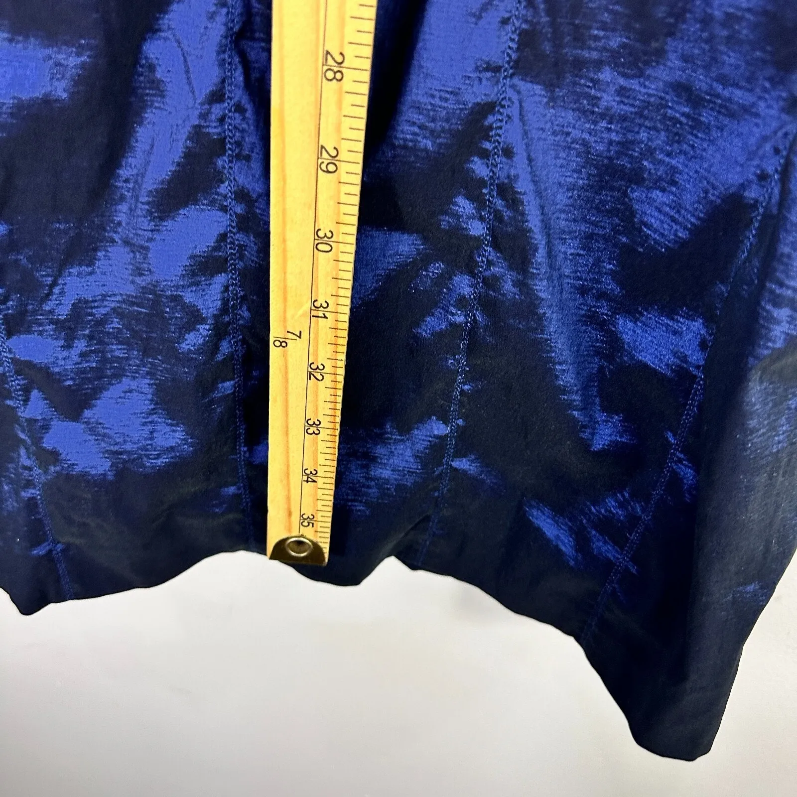 Adrianna Papell Dress Womens 8 Navy‎ Ruffle V Neck Sheath Cocktail Party Elegant - Image 4