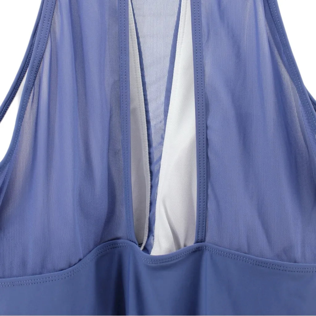 NEW Aqua Eve Halter Sheer One Piece Resort Vacation Coastal Tropical 18W Blue - Image 8