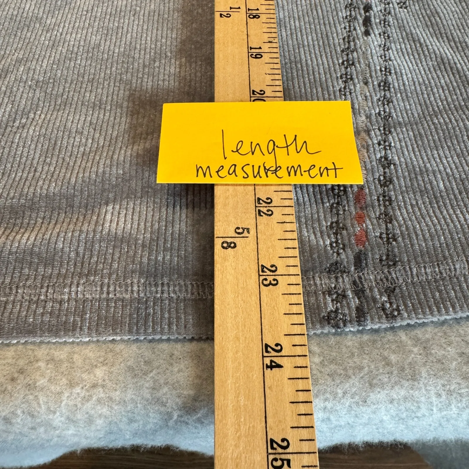 Anthropologie Kate & Sam Corduroy Embroidered Top Womens Large Gray Boho Hippie - Image 13