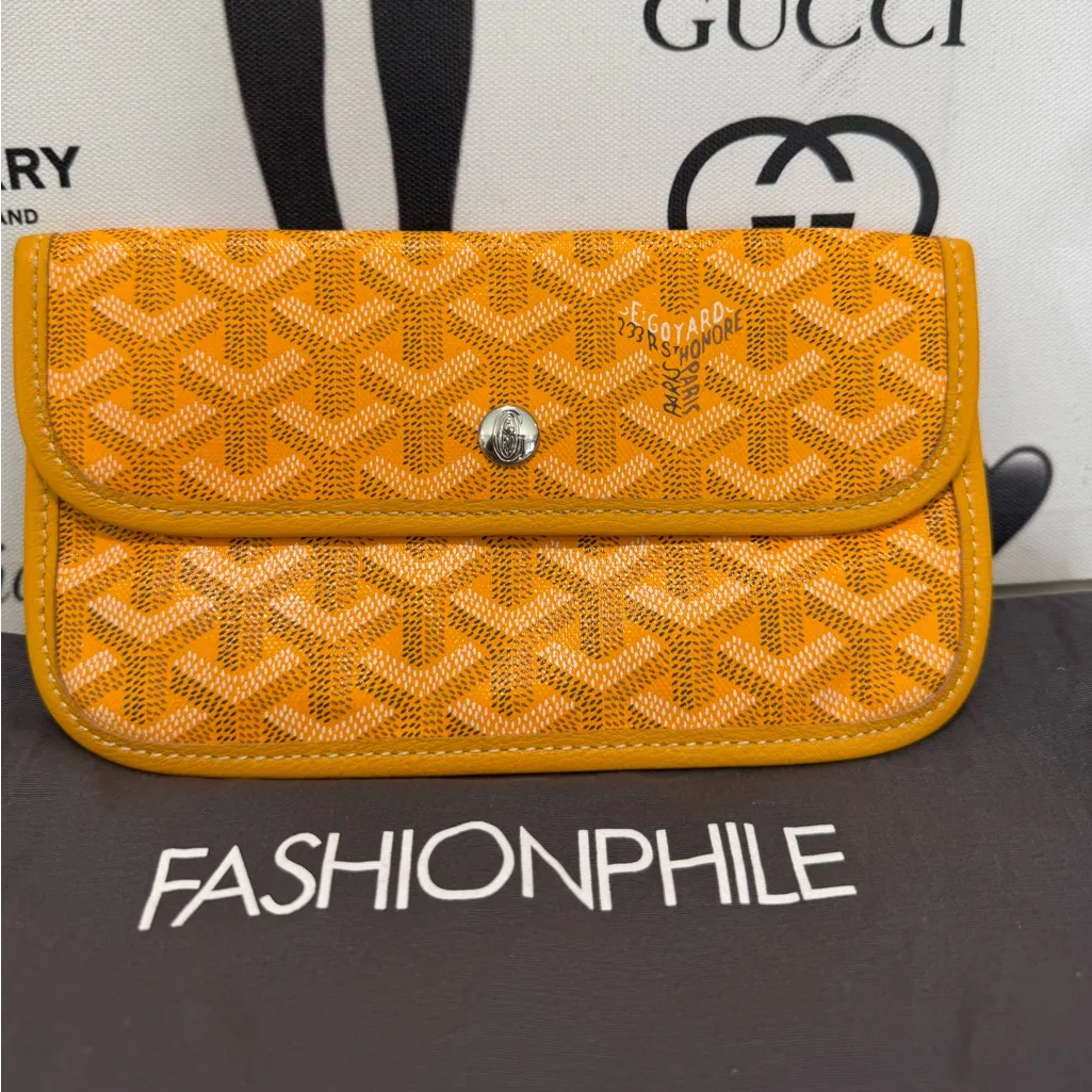 Goyard Orange/yellow Goyardine pouch  Patterned Wallet - Image 2