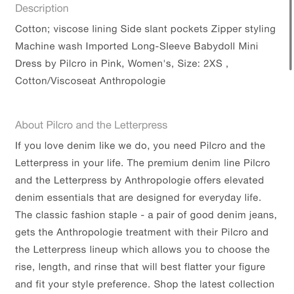 Pilcro Long-Sleeve Babydoll Mini Dress - Image 3