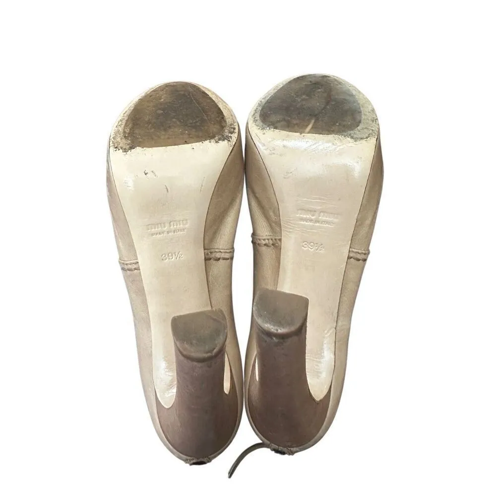 Miu Miu  Leather Bow Accents Sandals EU391/2 US 9 - Image 9