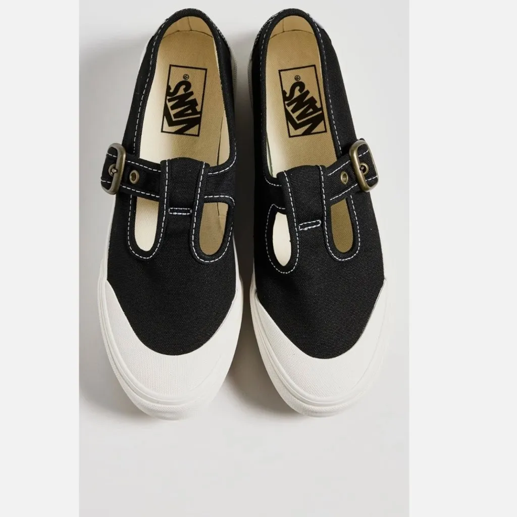 NEW VANS STYLE 93 MARY JANE BUCKLE SHOES BLACK / WHITE M6.5 W  8 - Image 5