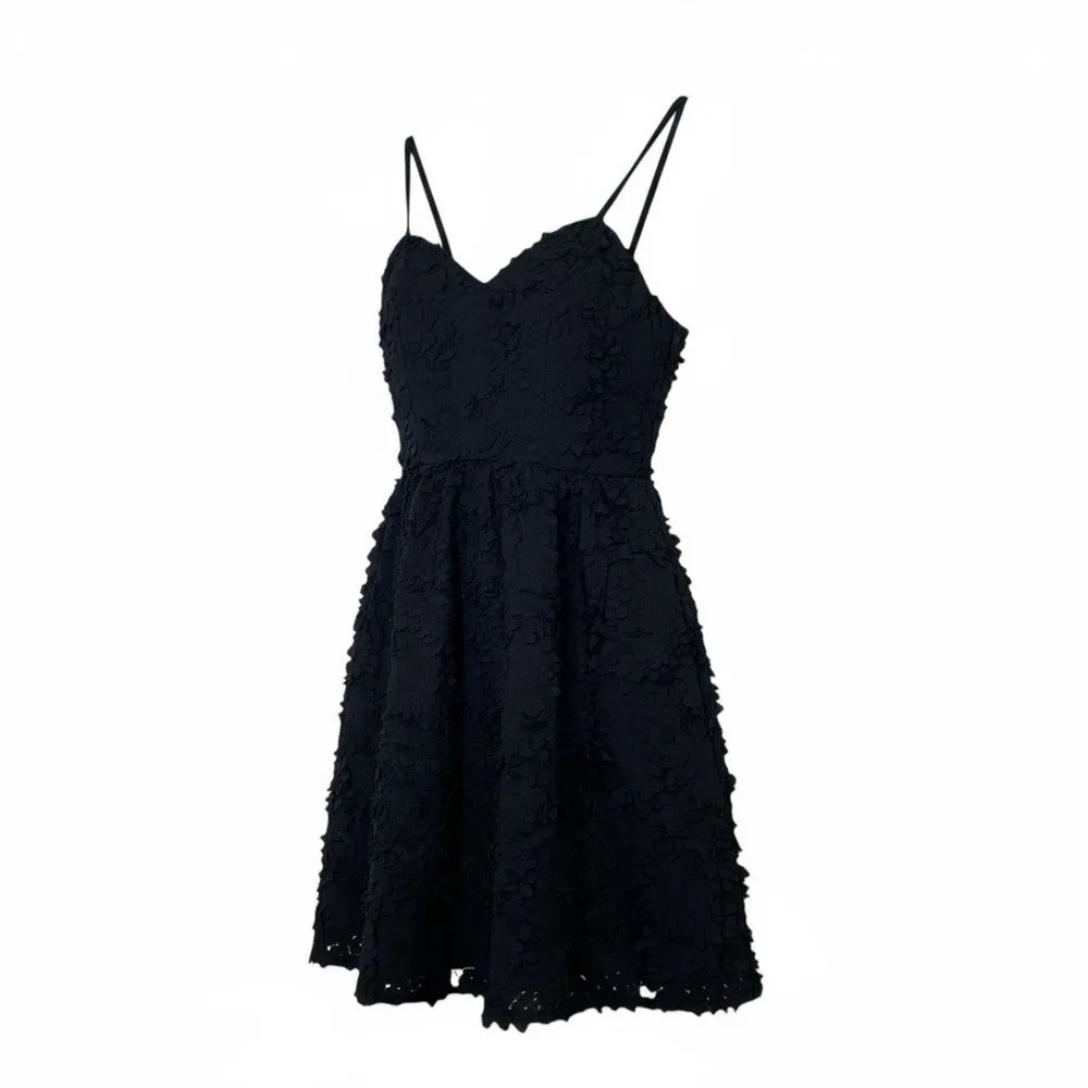 H&M Textured 3D Flower Petal Cocktail Dress in Black - Image 2