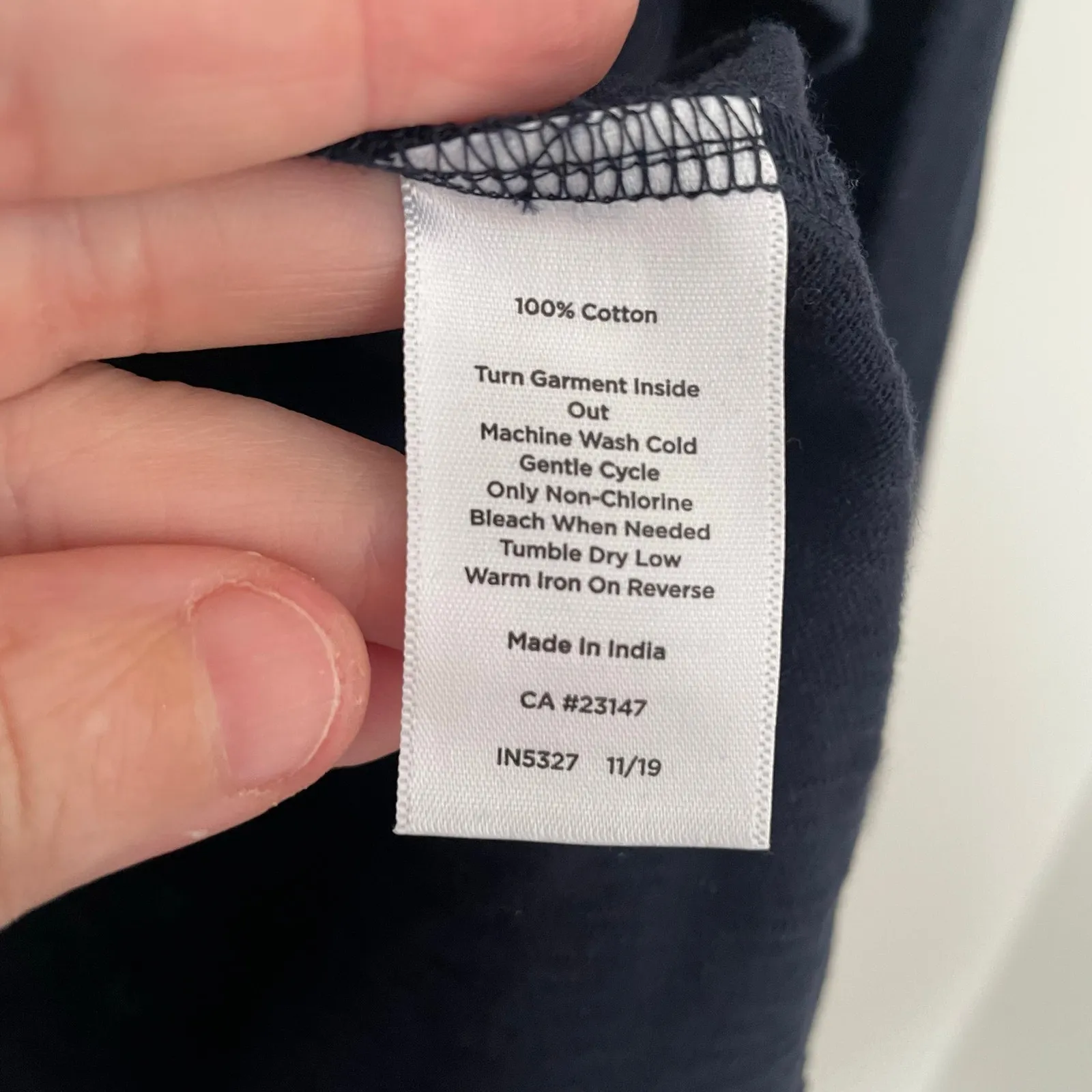 Talbots Martha's Vineyard Stamp Print Cotton 3/4 Sleeve Tee in navy blue Sz M - Image 9