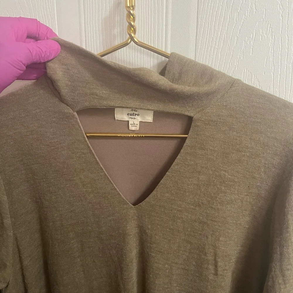 Entro Embroidered Flare Bell Sleeve Boho Dress Size L Festival Hippie Fairy FLAW - Image 3