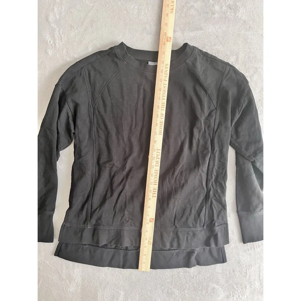 Sweaty Betty Womens S Black Pullover Sweater Side Slit Oversized Slouchy - Image 5