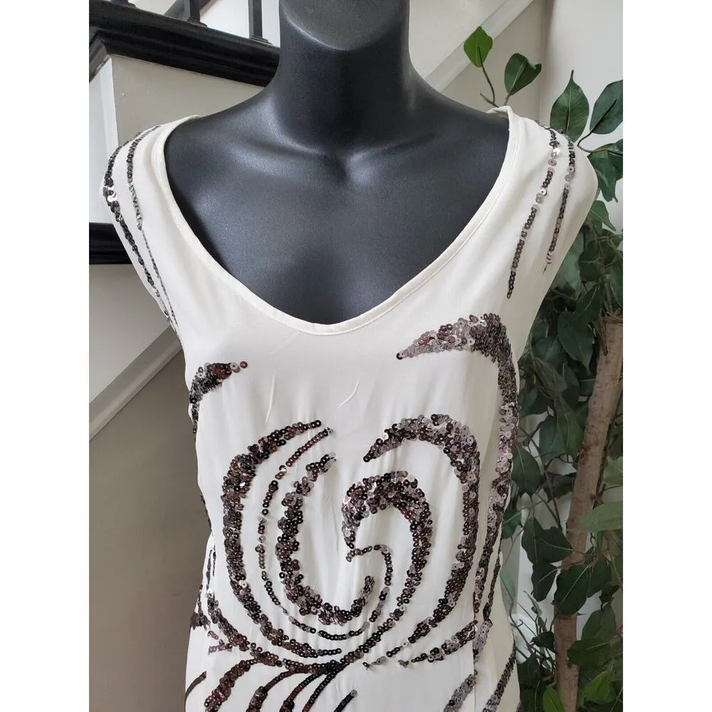 Women Beige Sequin Polyester V - Image 14