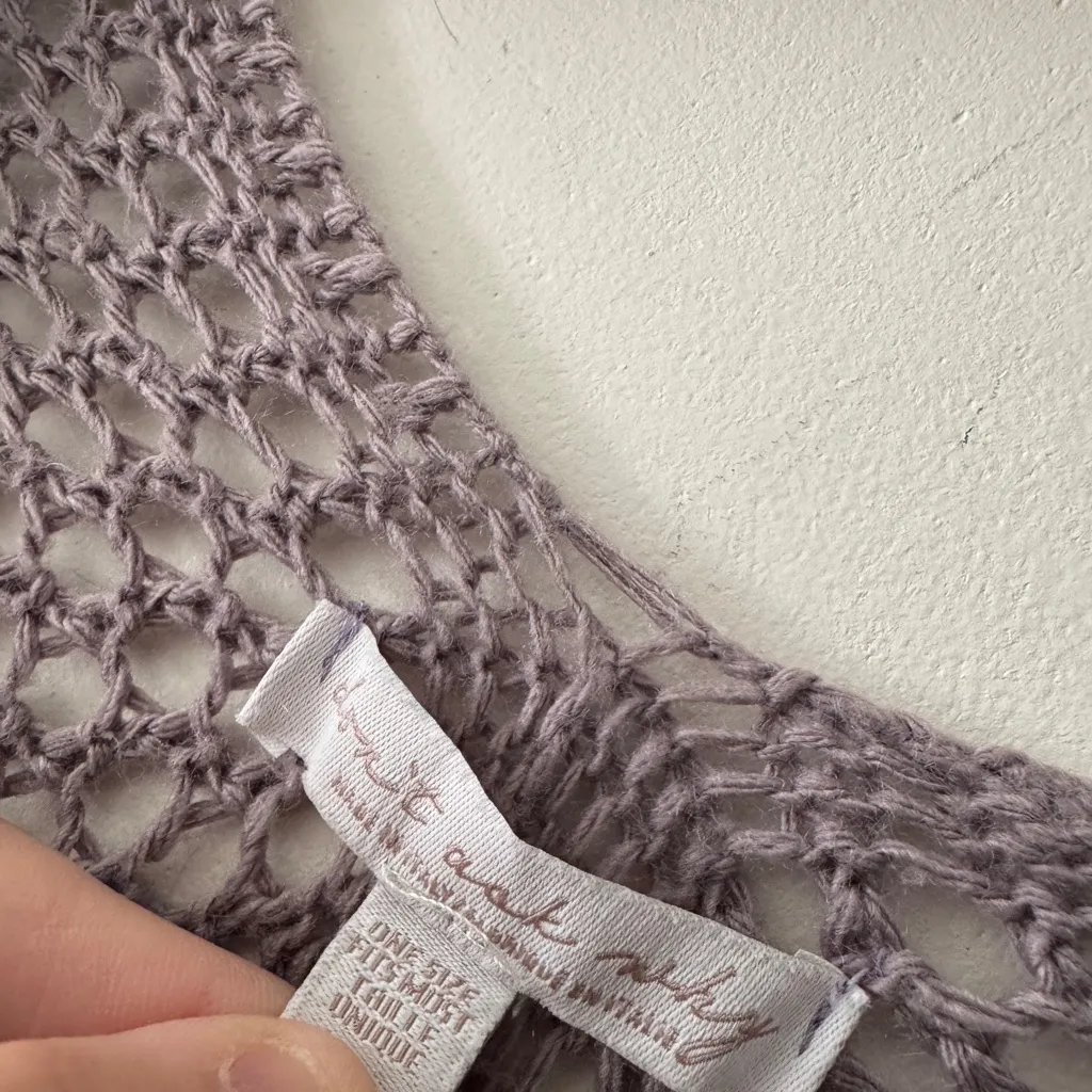 American Eagle Don’t Ask Why Purple Open Knit Cardigan Sweater - Image 5