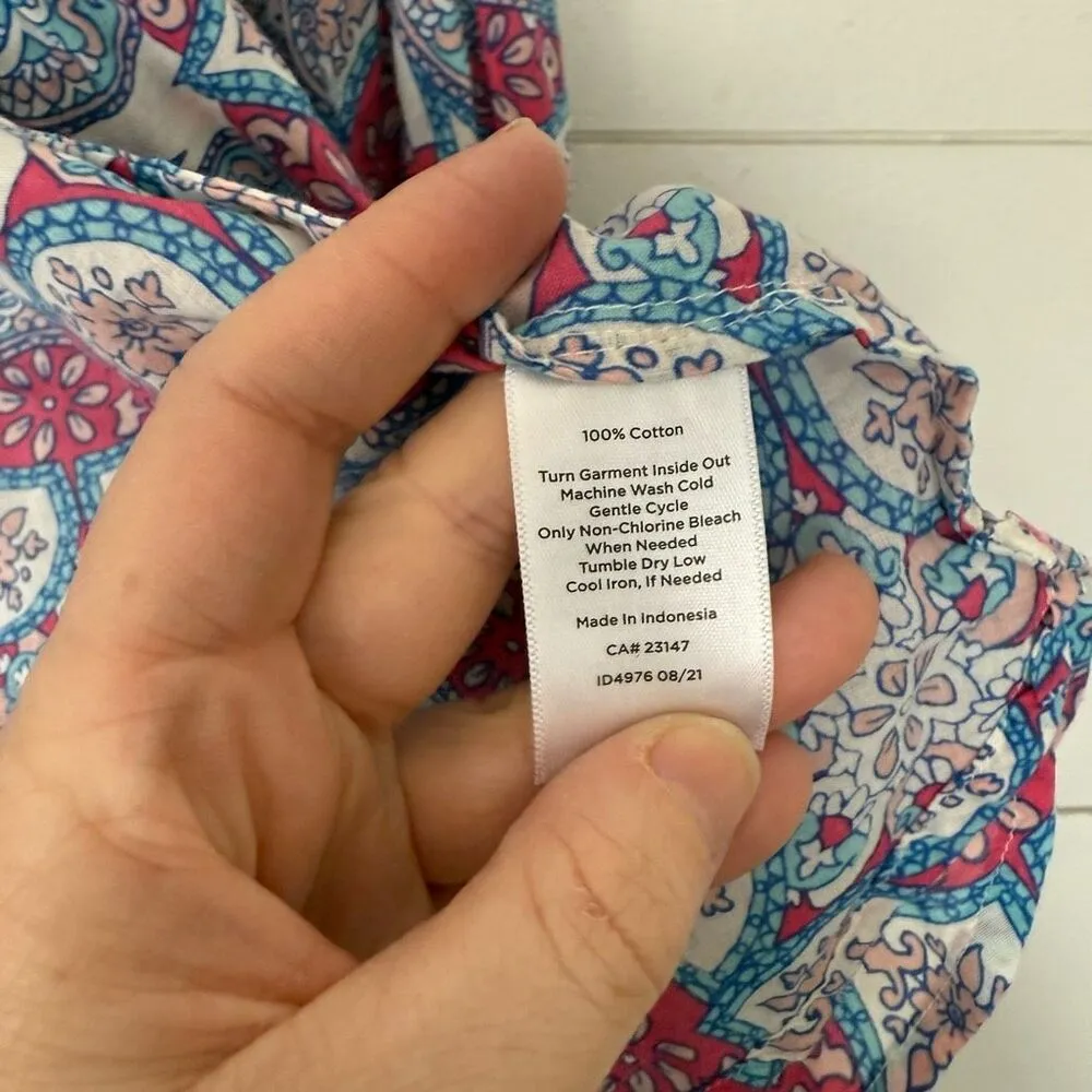 Talbots  Women’s XLP Patterned Button Down Blouse Office Core Career - Image 4