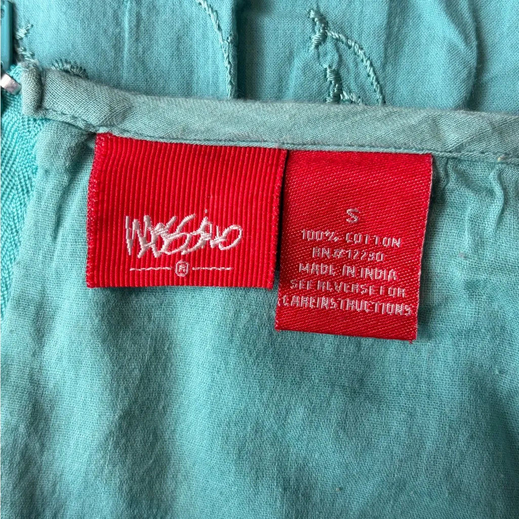 Xhilaration 2000s Teal Tiered Boho Mini Skirt Cotton Cottagecore Y2K Small 28 - Image 2