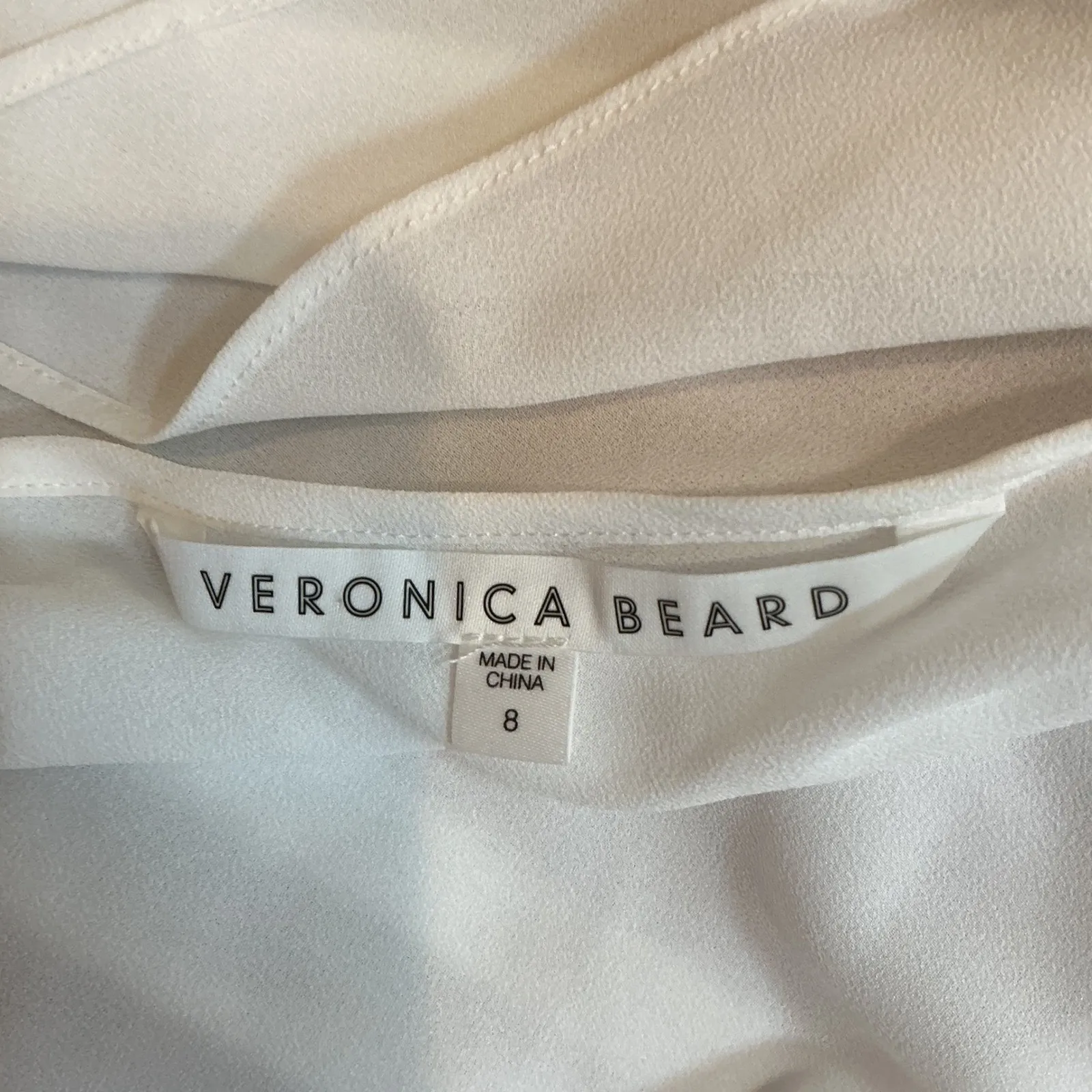 VERONICA BEARD White Sheer Slip Dress Mini Strappy V Neck Size 8 - Image 4
