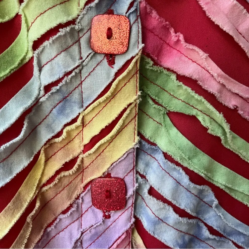 Vintage Karen Hart Boho Button Down Cotton Top Size M - Image 8