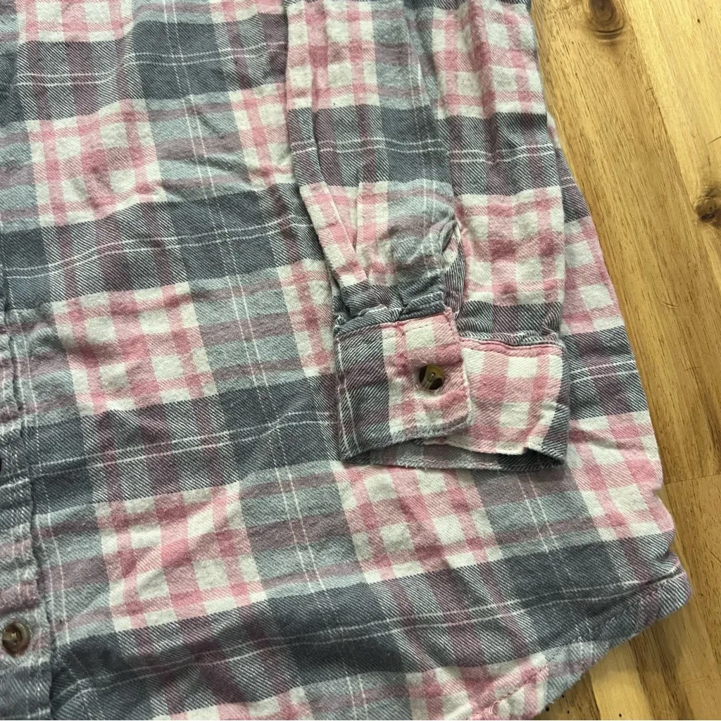Woman Within Plaid Flannel Button Down Shirt – Size 14/16 (M) - Image 4