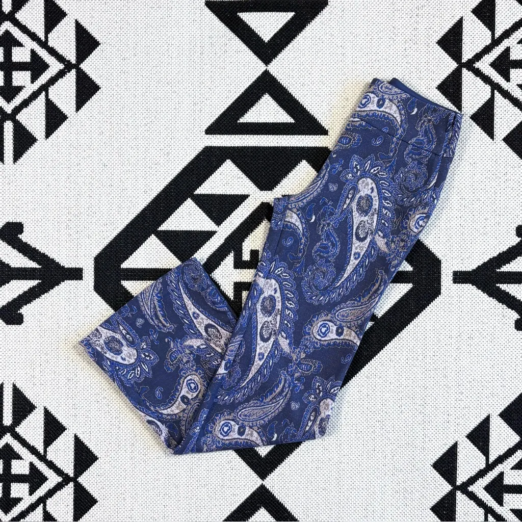 Maeve x Anthropologie Maria Metallic Paisley Boho Wide Flare Leg Pants Size 2 - Image 4