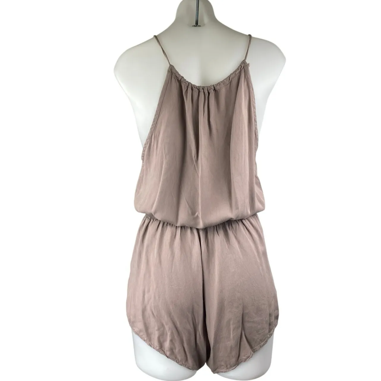 Brandy Melville Brown Tan Sleeveless Cami Camisole Smocked Waist Romper Size S - Image 2