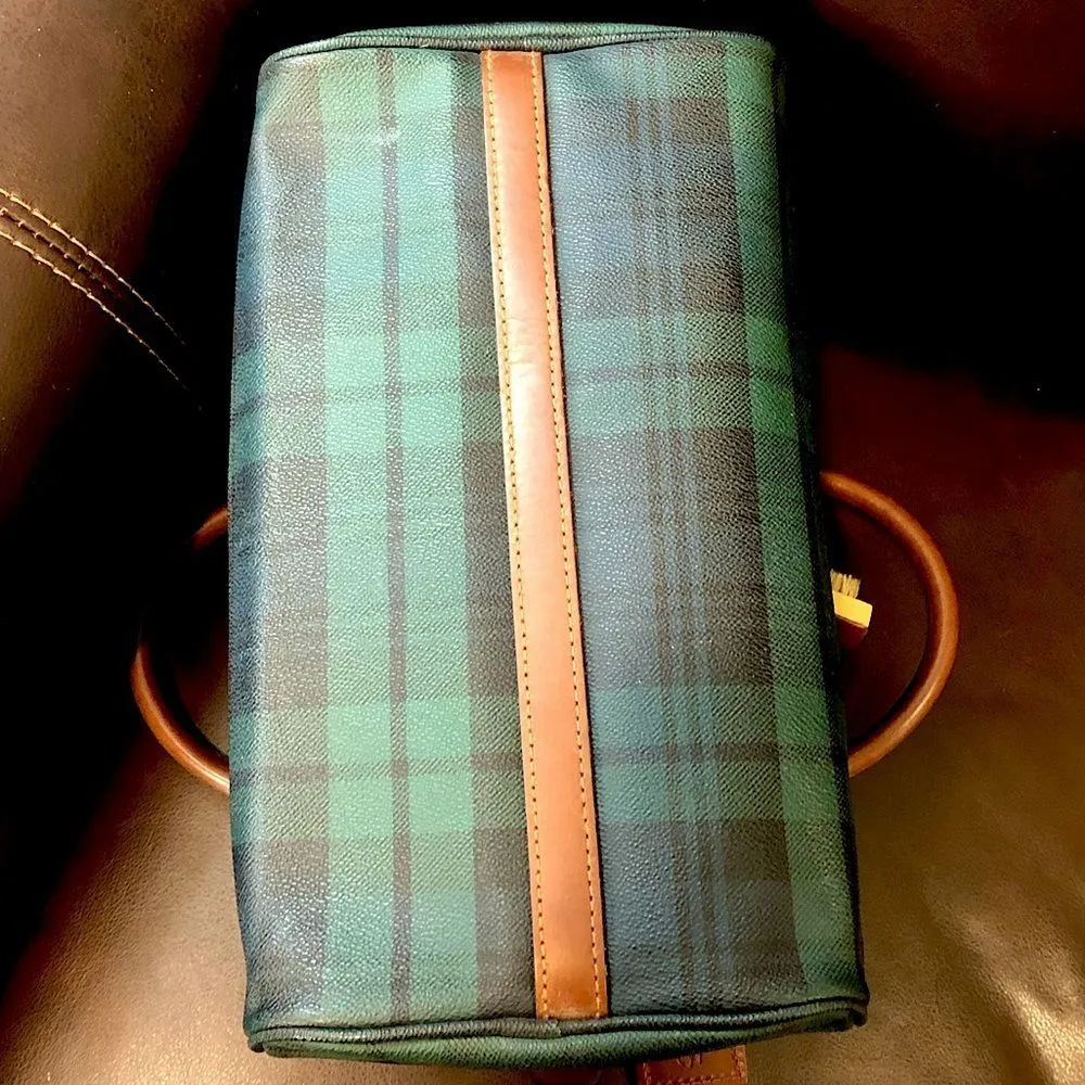 RALPH LAUREN Black Watch Plaid Speedy 30 Small Boston Tote Bag Vintage - Image 7