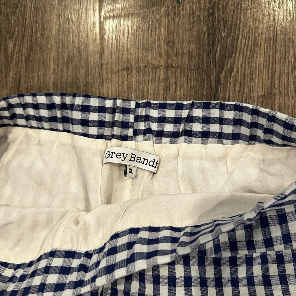 Grey Bandit Navy Gingham Shorts - Image 3